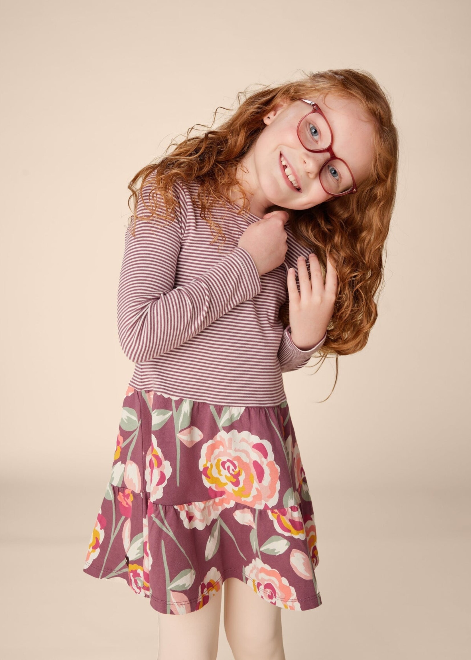 Tea Collection Tiered Skirted Twirl Dress Turkish Rose