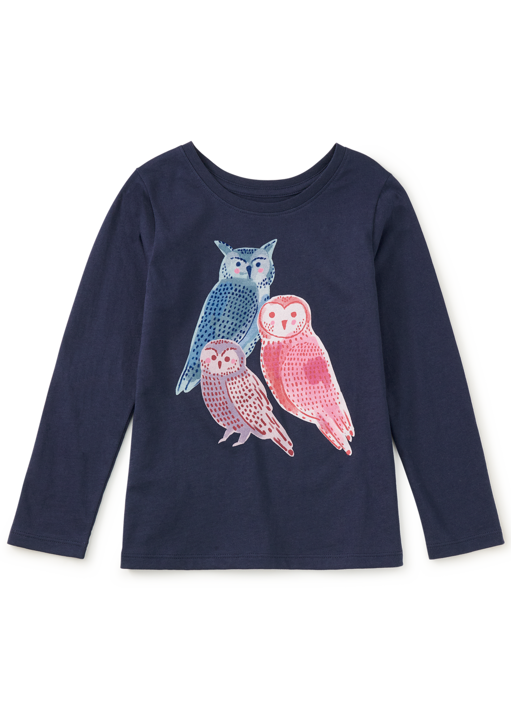 Tea Collection WOODLAND OWLS GRAPHIC TEE INDIGO