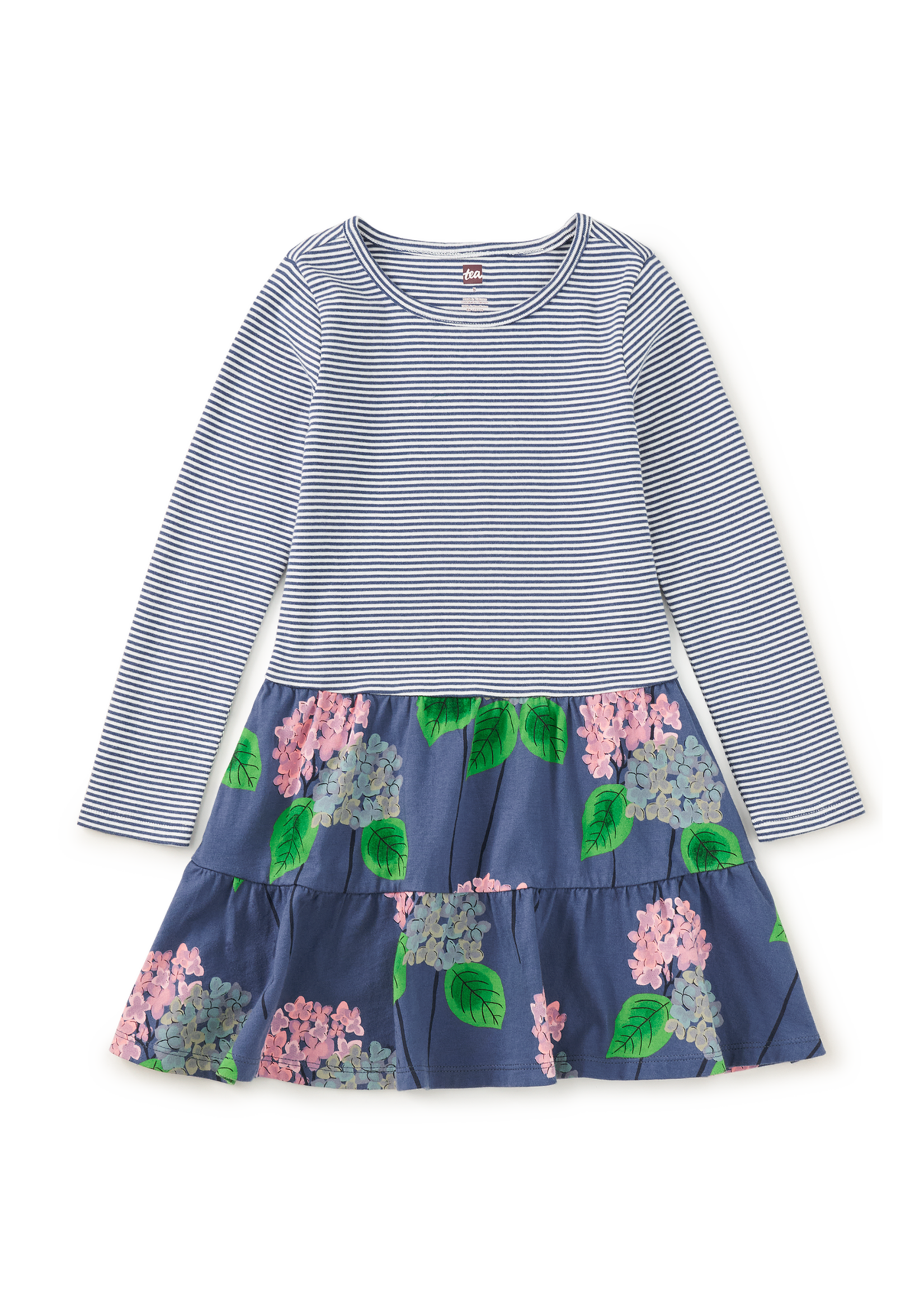 Tea Collection Tiered Skirted Twirl Dress Cornwall Hydrangeas