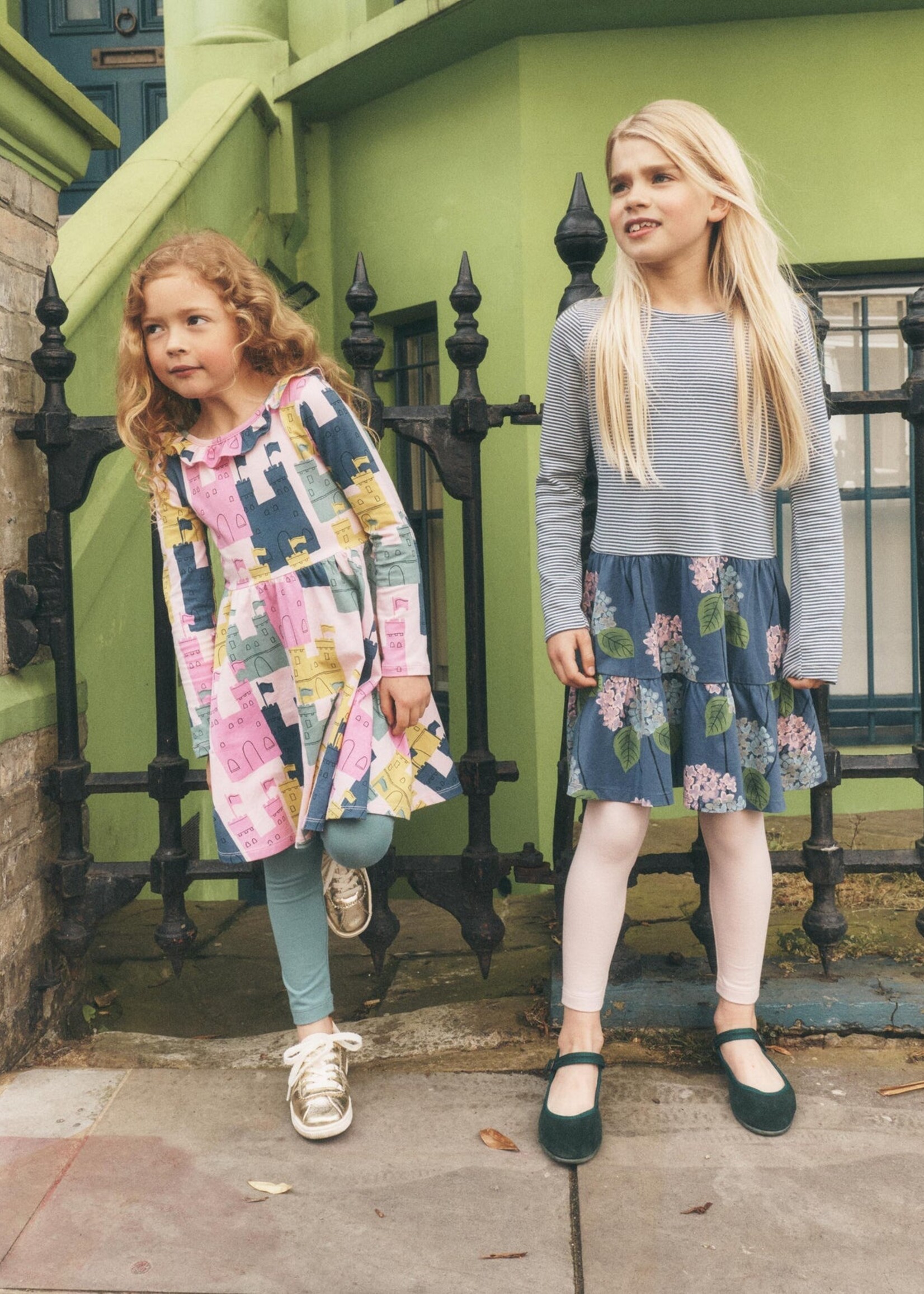 Tea Collection Tiered Skirted Twirl Dress Cornwall Hydrangeas