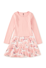 Tea Collection Tiered Skirted Twirl Dress Royal Meadow Unicorns
