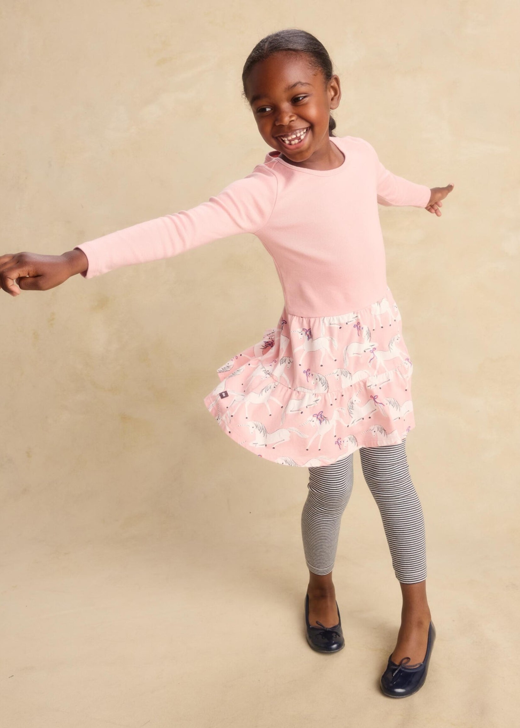 Tea Collection Tiered Skirted Twirl Dress Royal Meadow Unicorns