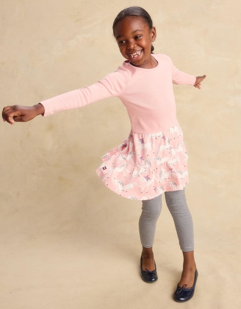 Tea Collection Tiered Skirted Twirl Dress Royal Meadow Unicorns
