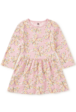 Tea Collection L/S SKIRTED DRESS TEA ROSE BUTTERFLY