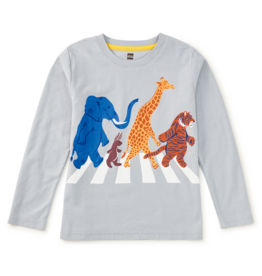 Tea Collection ABBEY ROAD ANIMALS GRAPHIC TEE CEMENT