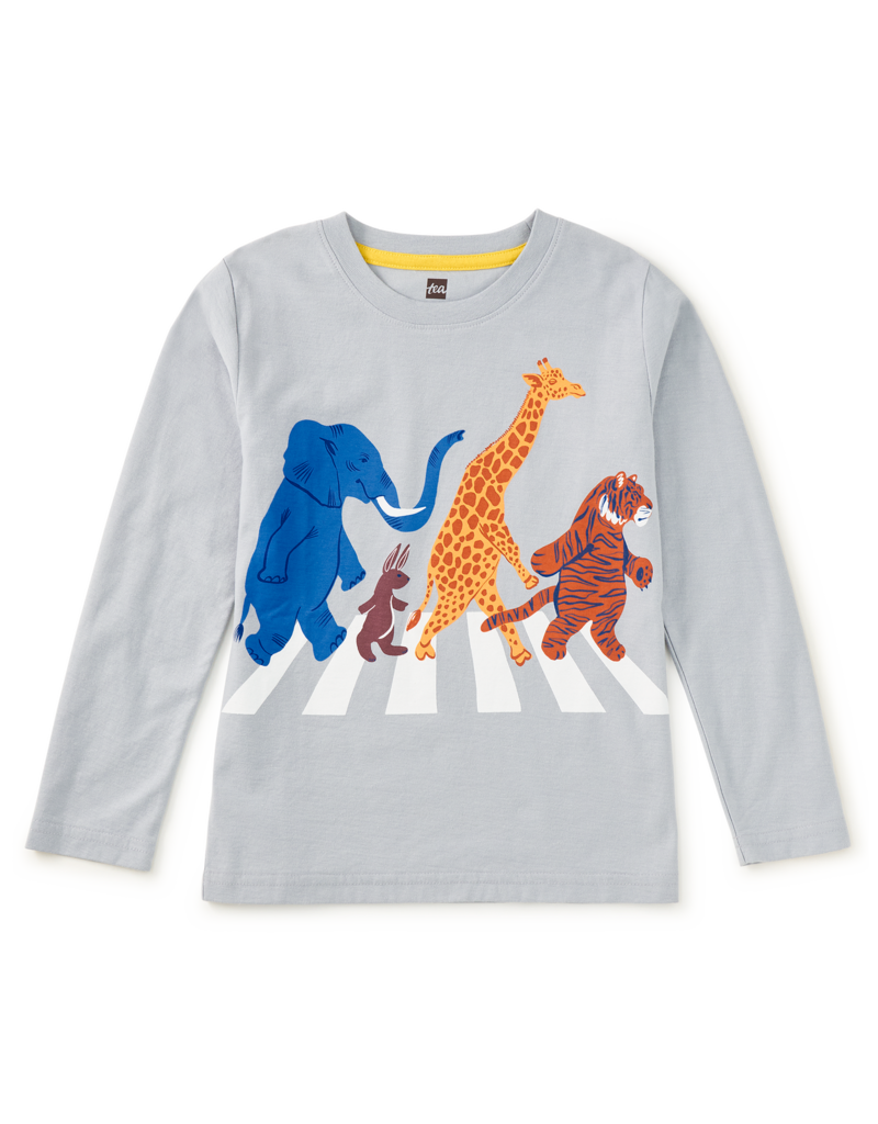 Tea Collection ABBEY ROAD ANIMALS GRAPHIC TEE CEMENT