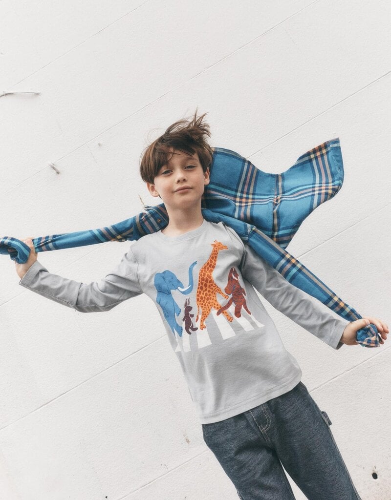 Tea Collection ABBEY ROAD ANIMALS GRAPHIC TEE CEMENT