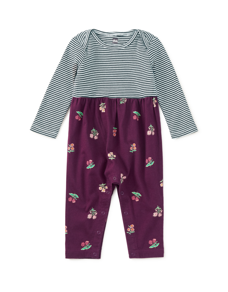 Tea Collection PRINT MIX BABY ROMPER MIDNIGHT POSY