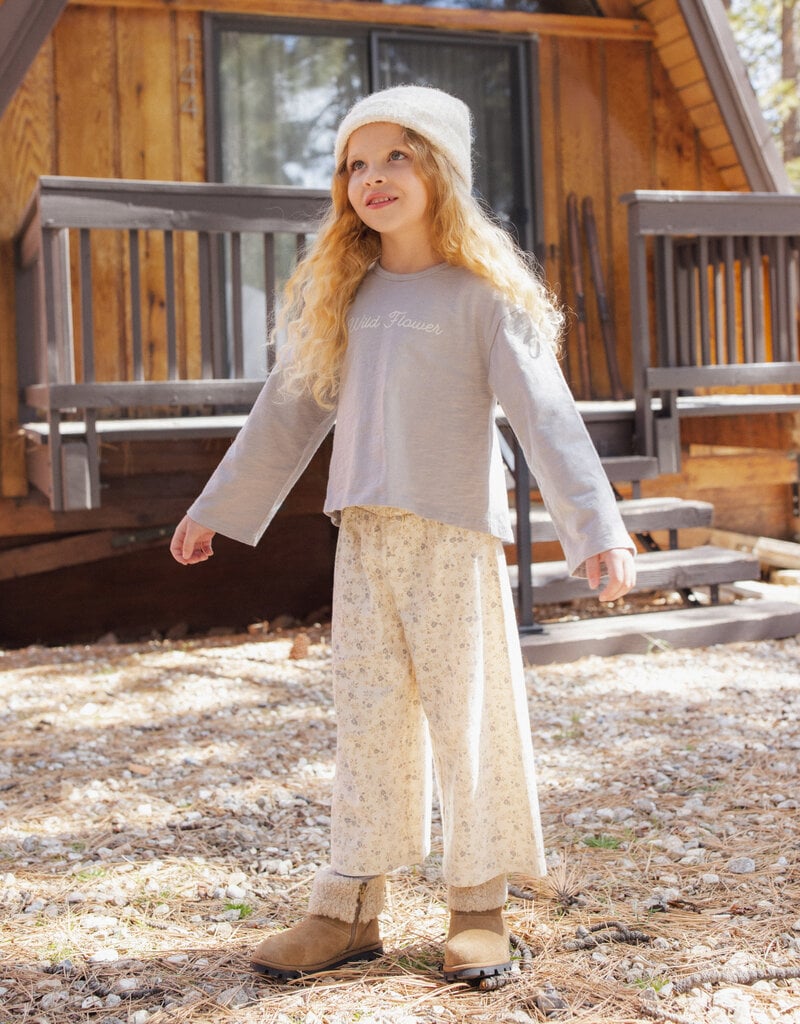 Rylee + Cru LLC LUNA LONG SLEEVE WILD FLOWER DUSTY-BLUE