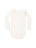 Rylee + Cru LLC SHOULDER RUFFLE BODYSUIT NATURAL