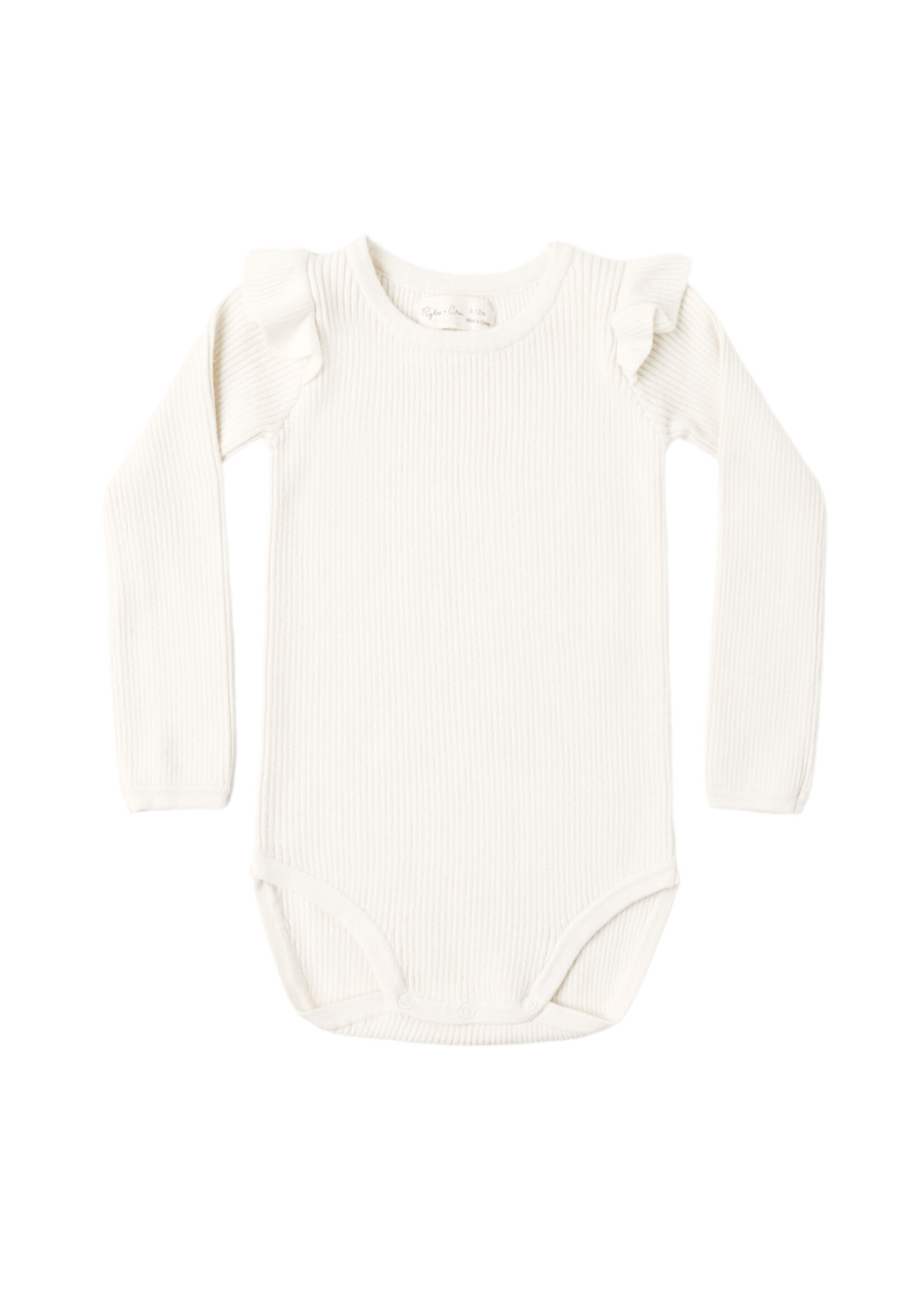 Rylee + Cru LLC SHOULDER RUFFLE BODYSUIT NATURAL