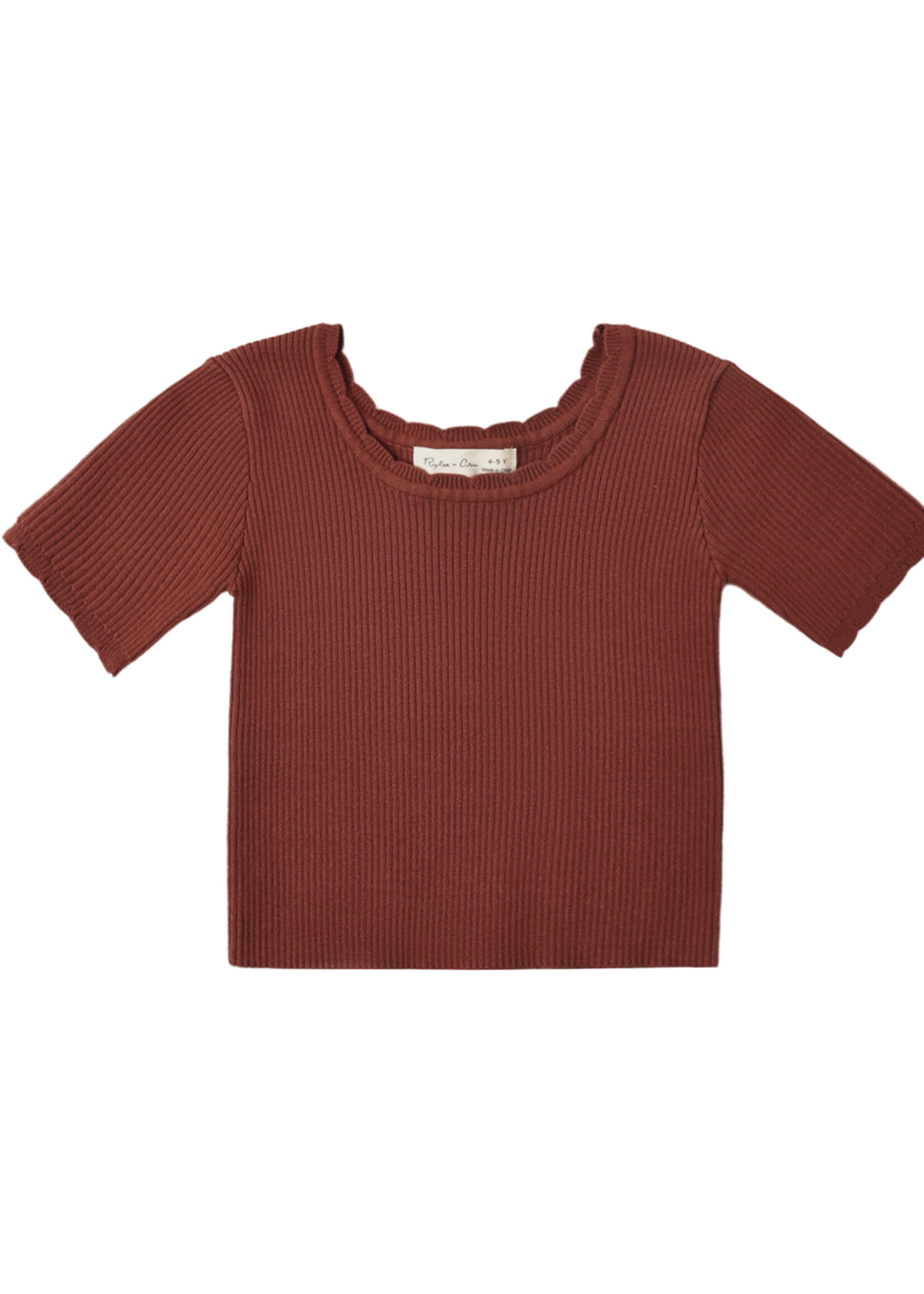 Rylee + Cru LLC SCALLOP TEE BRICK