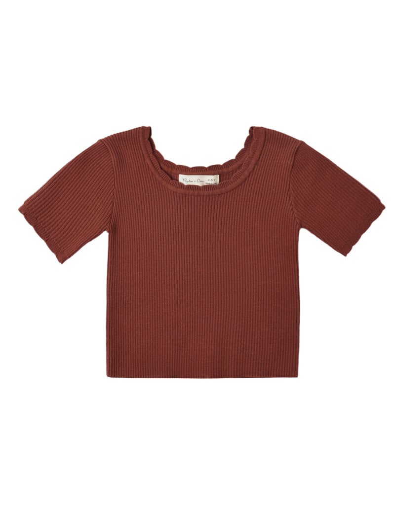 Rylee + Cru LLC SCALLOP TEE BRICK