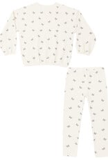 Rylee + Cru LLC SPONGEY KNIT SET BUTTERFLY DITSY NATURAL