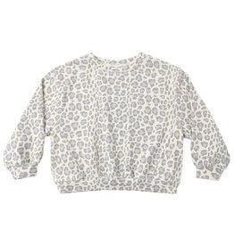 Rylee + Cru LLC OVERSIZED SWEATSHIRT BLUE LEOPARD