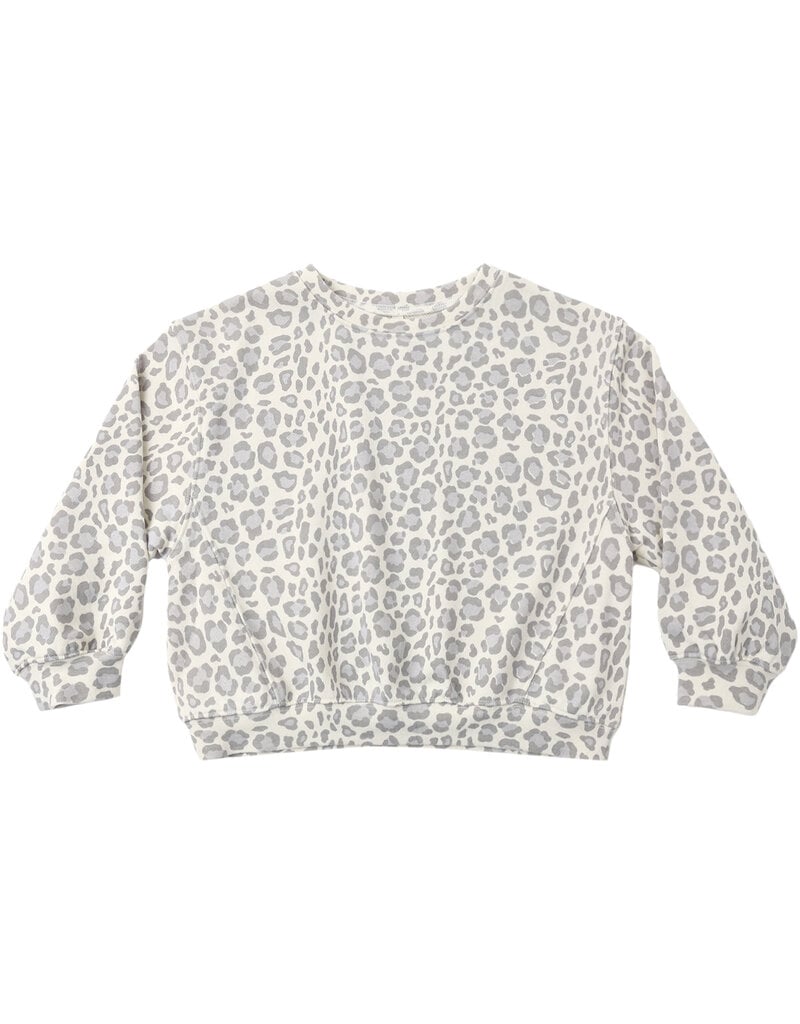 Rylee + Cru LLC OVERSIZED SWEATSHIRT BLUE LEOPARD