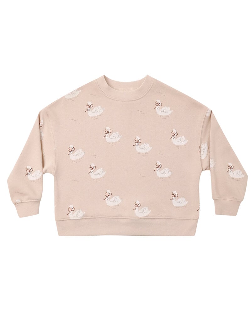 Rylee + Cru LLC BOXY PULLOVER SWANS BLUSH