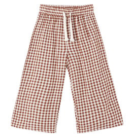 Rylee + Cru LLC WIDE LEG PANT BRICK CHECK