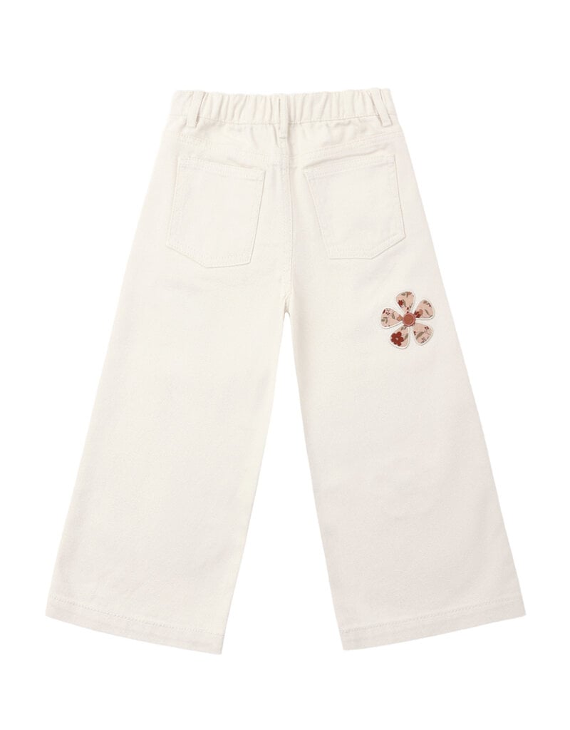 Rylee + Cru LLC STRAIGHT LEG PANT DAISY PATCHES NATURAL
