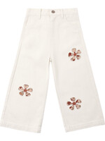 Rylee + Cru LLC STRAIGHT LEG PANT DAISY PATCHES NATURAL