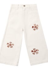 Rylee + Cru LLC STRAIGHT LEG PANT DAISY PATCHES NATURAL