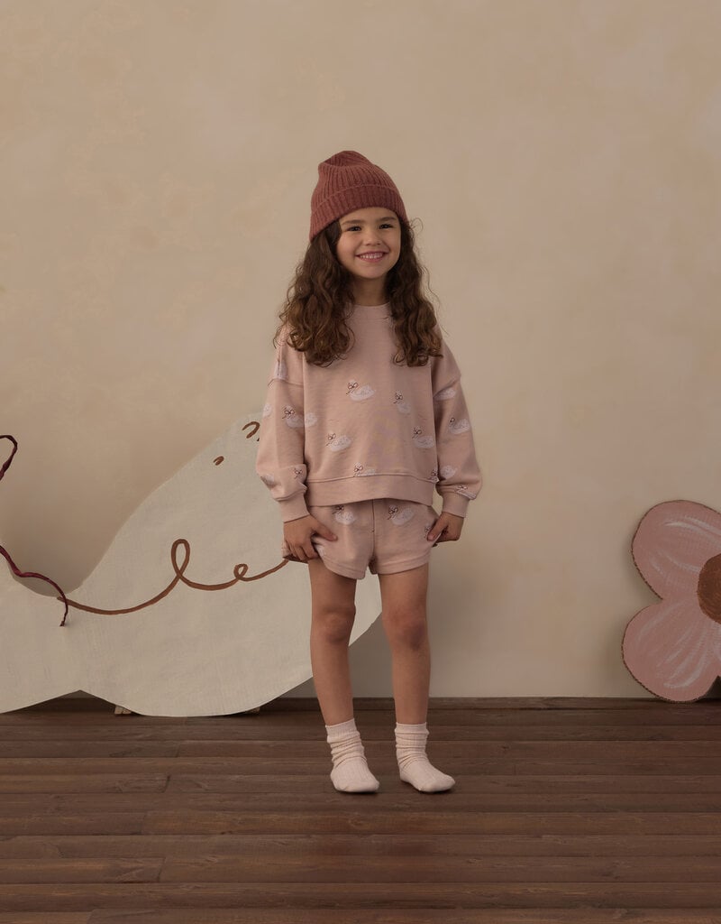 Rylee + Cru LLC BOXY PULLOVER SWANS BLUSH