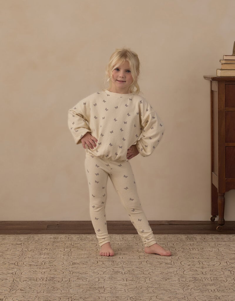 Rylee + Cru LLC SPONGEY KNIT SET BUTTERFLY DITSY NATURAL
