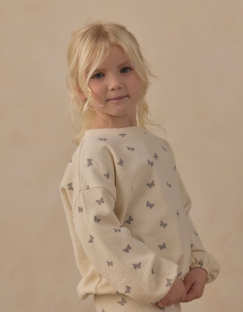 Rylee + Cru LLC SPONGEY KNIT SET BUTTERFLY DITSY NATURAL