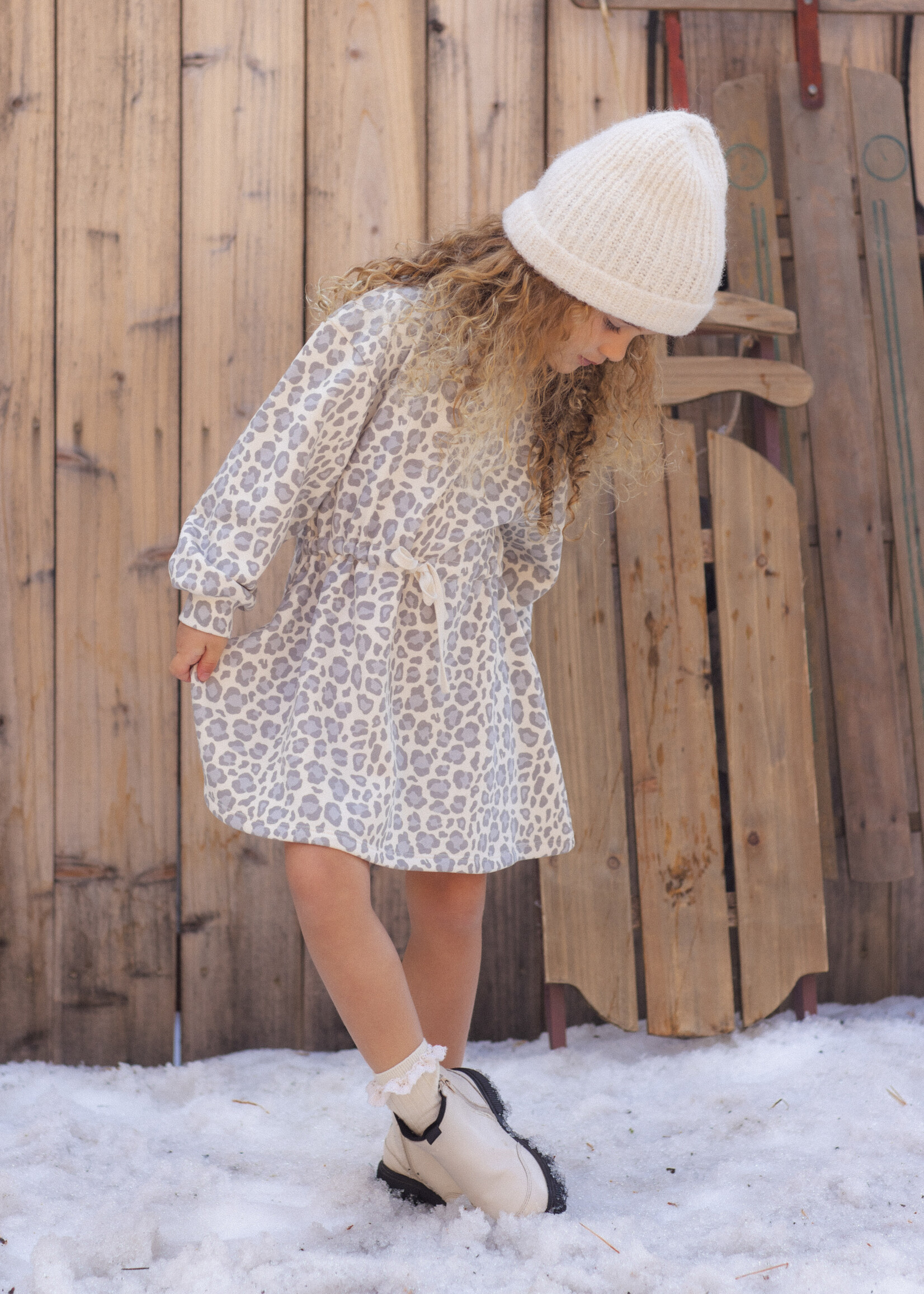Rylee + Cru LLC TATE DRESS BLUE LEOPARD NATURAL