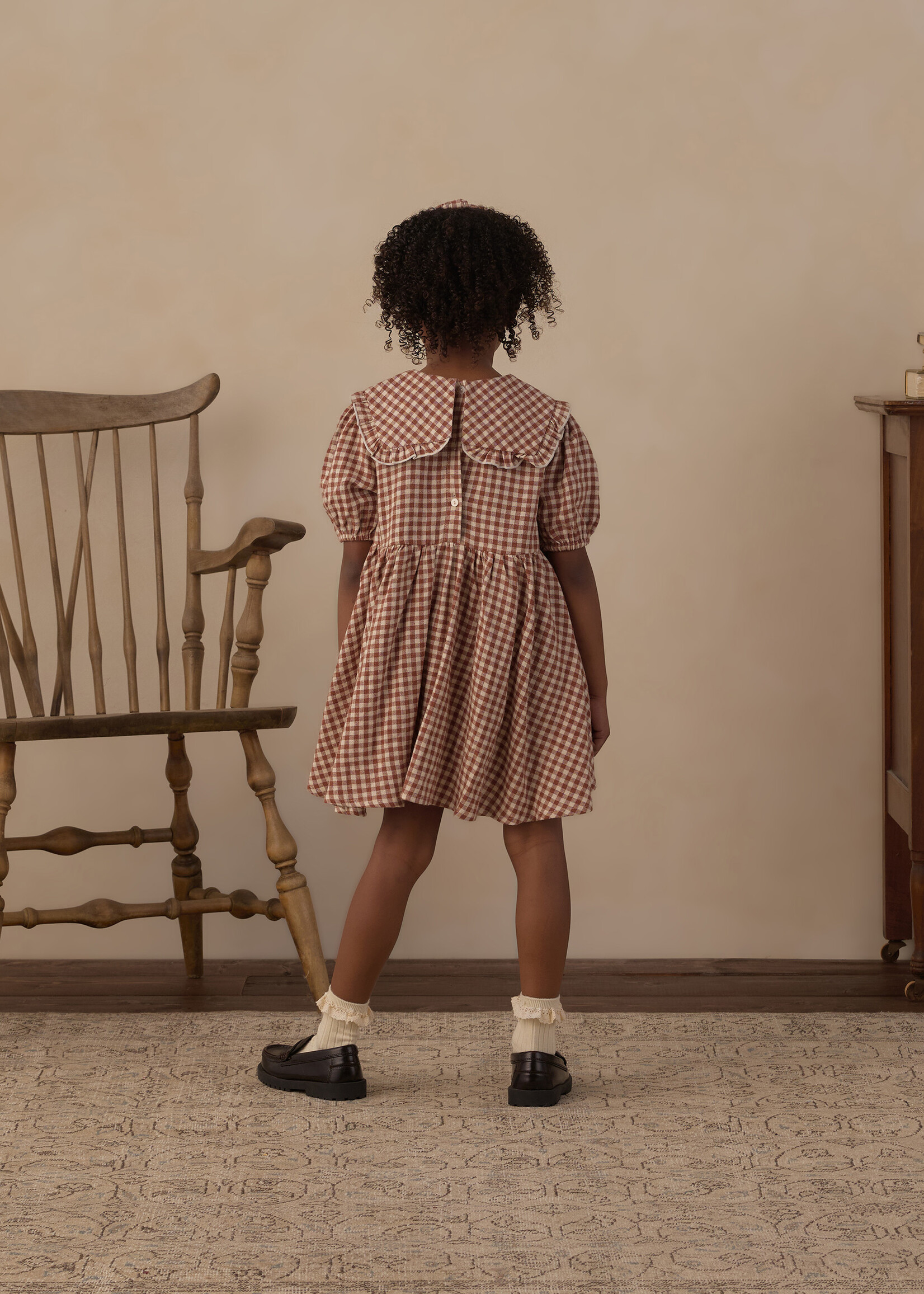 Rylee + Cru LLC CAMILLE DRESS BRICK CHECK