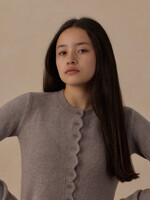 Rylee + Cru LLC SCALLOP CARDIGAN DUSTY-BLUE
