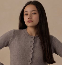 Rylee + Cru LLC SCALLOP CARDIGAN DUSTY-BLUE