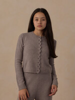 Rylee + Cru LLC TEEN SCALLOP CARDIGAN DUSTY BLUE