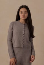 Rylee + Cru LLC TEEN SCALLOP CARDIGAN DUSTY BLUE