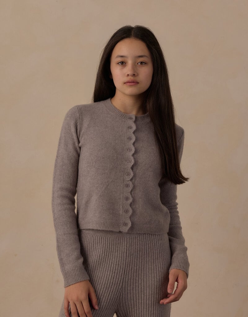 Rylee + Cru LLC TEEN SCALLOP CARDIGAN DUSTY BLUE