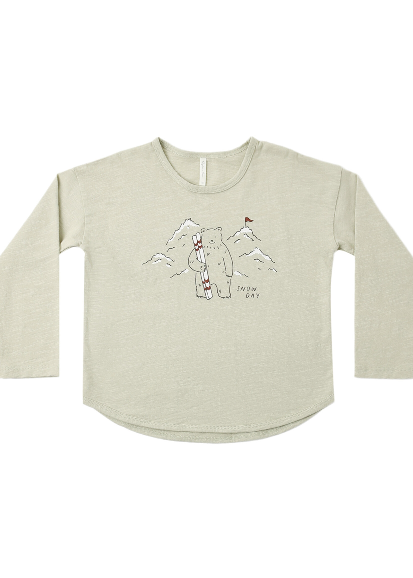 Rylee + Cru LLC LONG SLEEVE TEE SNOW DAY PISTACHIO