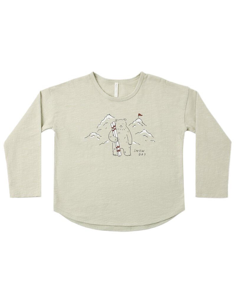 Rylee + Cru LLC LONG SLEEVE TEE SNOW DAY PISTACHIO