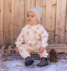 Rylee + Cru LLC RAGLAN JUMPSUIT LEOPARDS NATURAL