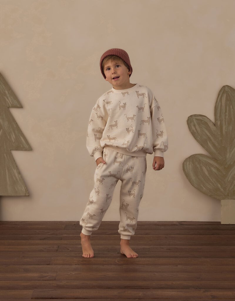Rylee + Cru LLC JOGGER SWEATPANT LEOPARDS NATURAL