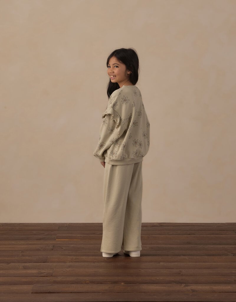 Rylee + Cru LLC RUFFLE SWEATSHIRT BIG DAISY PISTACHIO