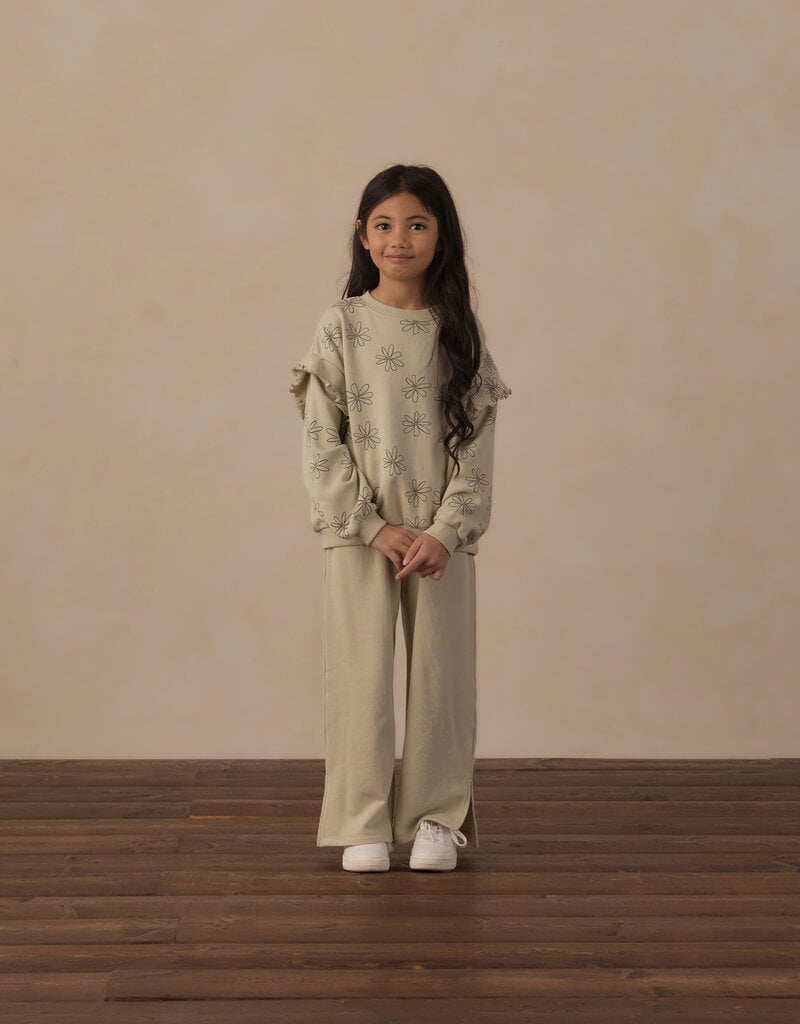 Rylee + Cru LLC RUFFLE SWEATSHIRT BIG DAISY PISTACHIO