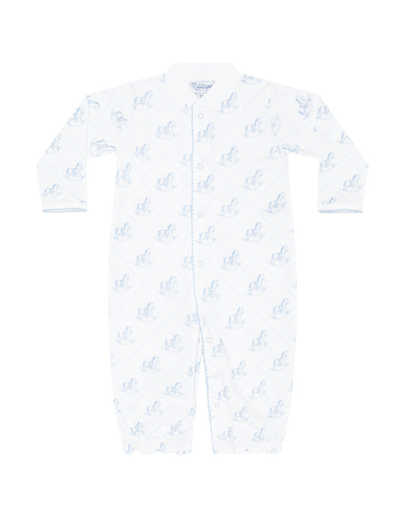Nellapima Blue Rocking Horse Romper LS