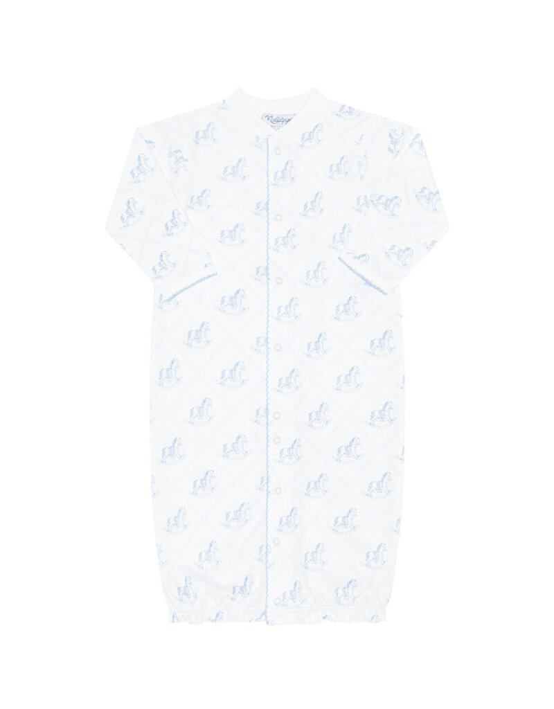 Nellapima Blue Rocking Horse Romper LS
