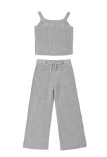 Rylee + Cru LLC FUZZY KNIT LOUNGE SET DUSTY BLUE
