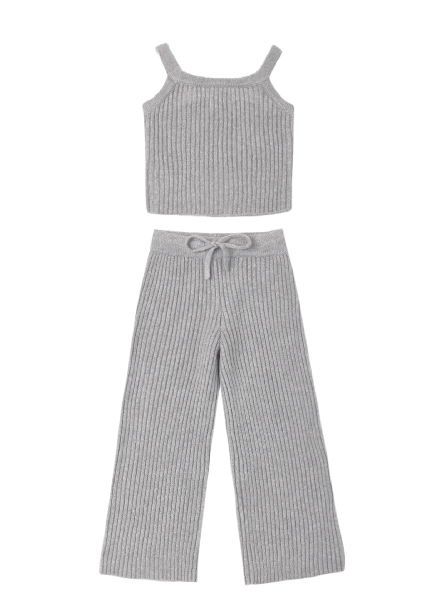 Rylee + Cru LLC FUZZY KNIT LOUNGE SET DUSTY BLUE
