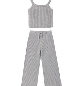 Rylee + Cru LLC FUZZY KNIT LOUNGE SET DUSTY BLUE
