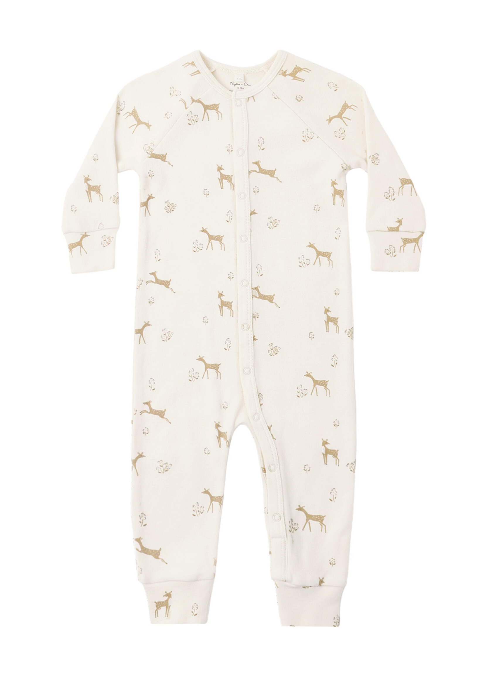 Rylee + Cru LLC ORGANIC PAJAMA LONG JOHN FAWNS