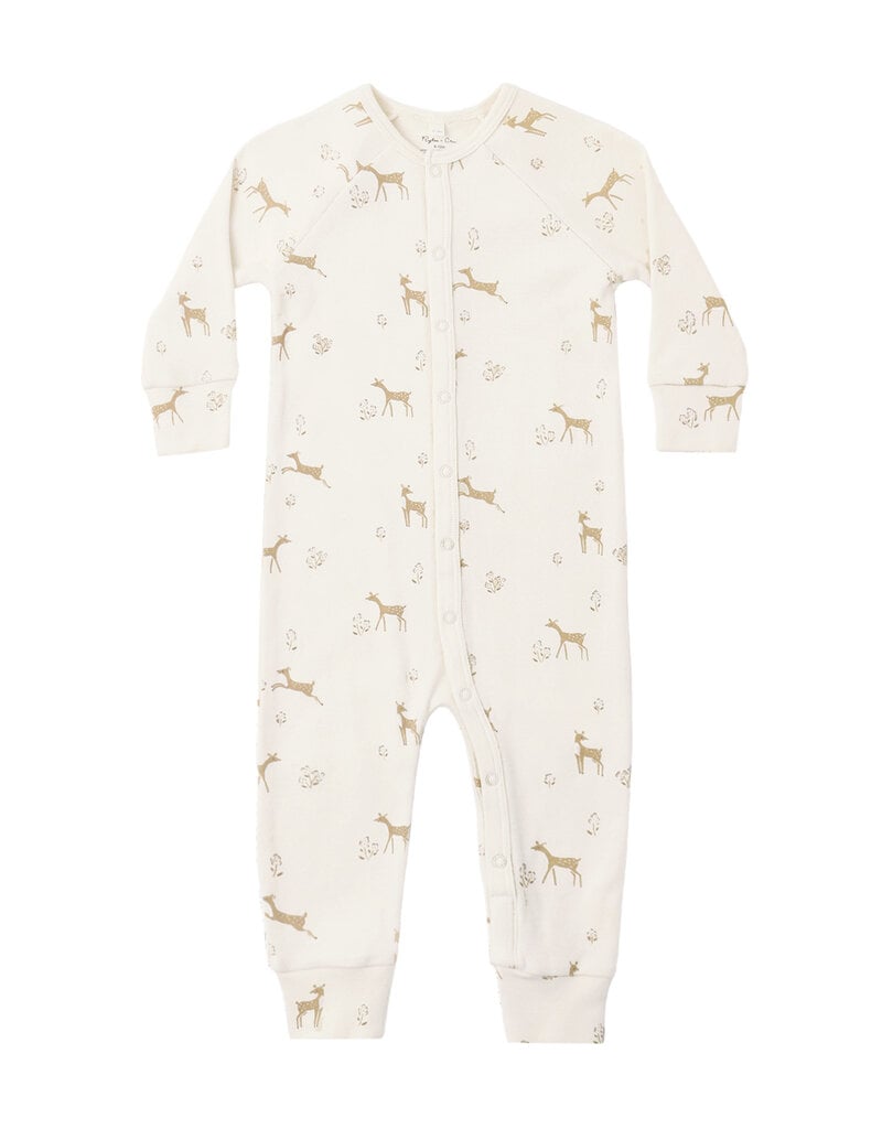 Rylee + Cru LLC ORGANIC PAJAMA LONG JOHN FAWNS