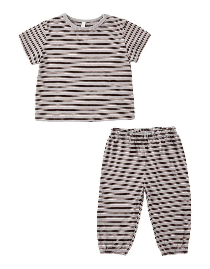 Rylee + Cru LLC JERSEY TEE + PANT SET VINTAGE STRIPE
