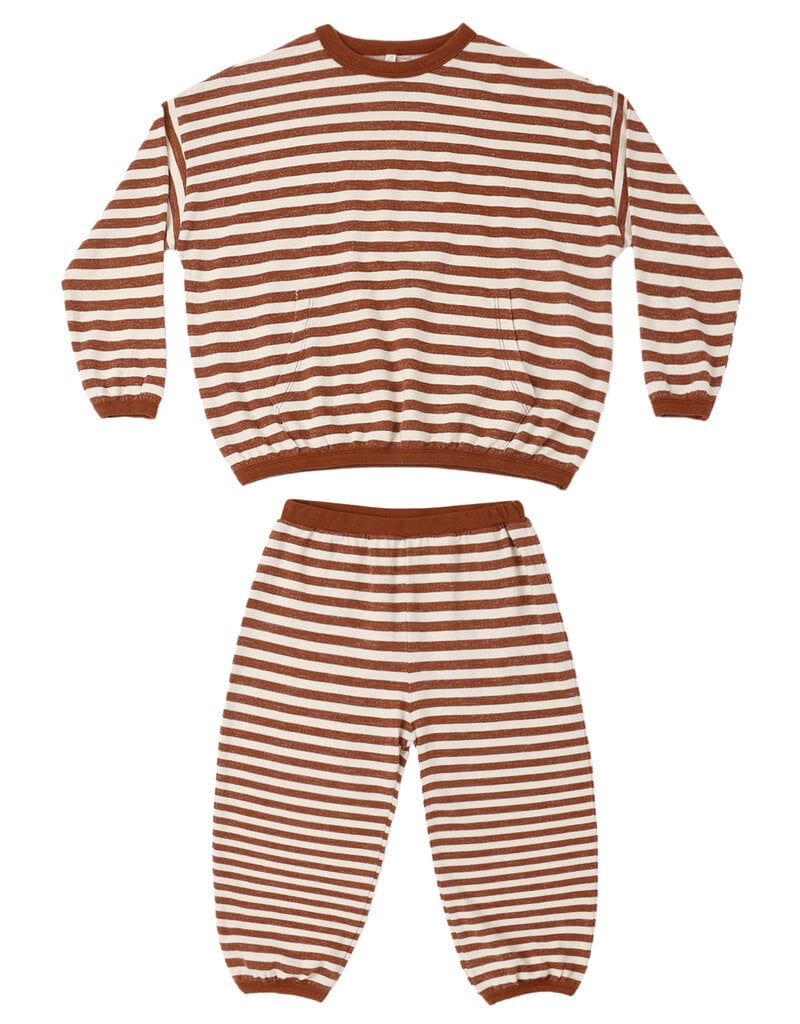 Rylee + Cru LLC RELAXED SET BRICK STRIPE